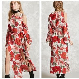 beautiful flower printed off shoulder dress